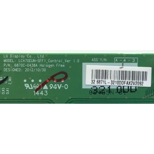 T-CON PARA TV SHARP / NUMERO DE PARTE 6871L-3210D / 6870C-0438A / 3210D / PANEL TPT315B5-EUJFFE REV:S1C / MODELO LC-32LB261U